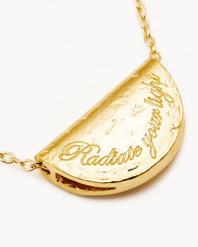 By Charlotte Lotus Birthstone Necklace (October - Tourmaline), Gold