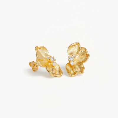 By Charlotte Serene Lotus Statement Earrings, Gold