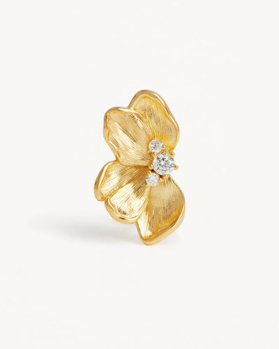By Charlotte Serene Lotus Statement Earrings, Gold