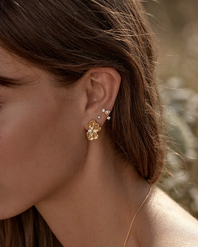 By Charlotte Serene Lotus Statement Earrings, Gold
