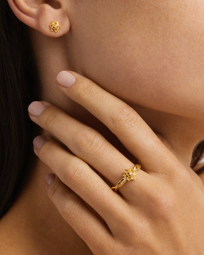 By Charlotte Bloom Within Lotus Ring, Gold