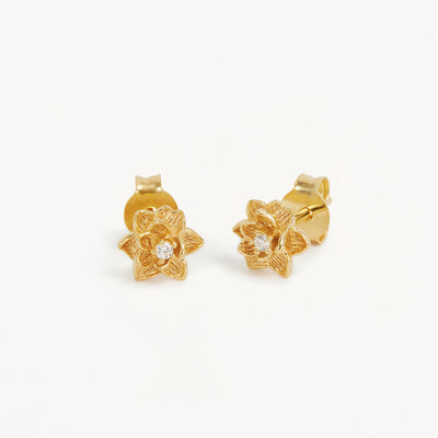 By Charlotte Bloom Within Lotus Stud Earrings, Gold