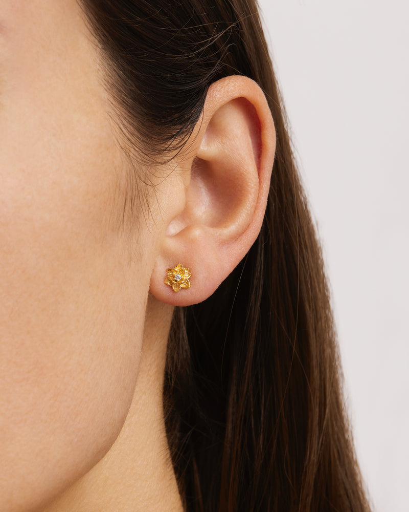 By Charlotte Bloom Within Lotus Stud Earrings, Gold