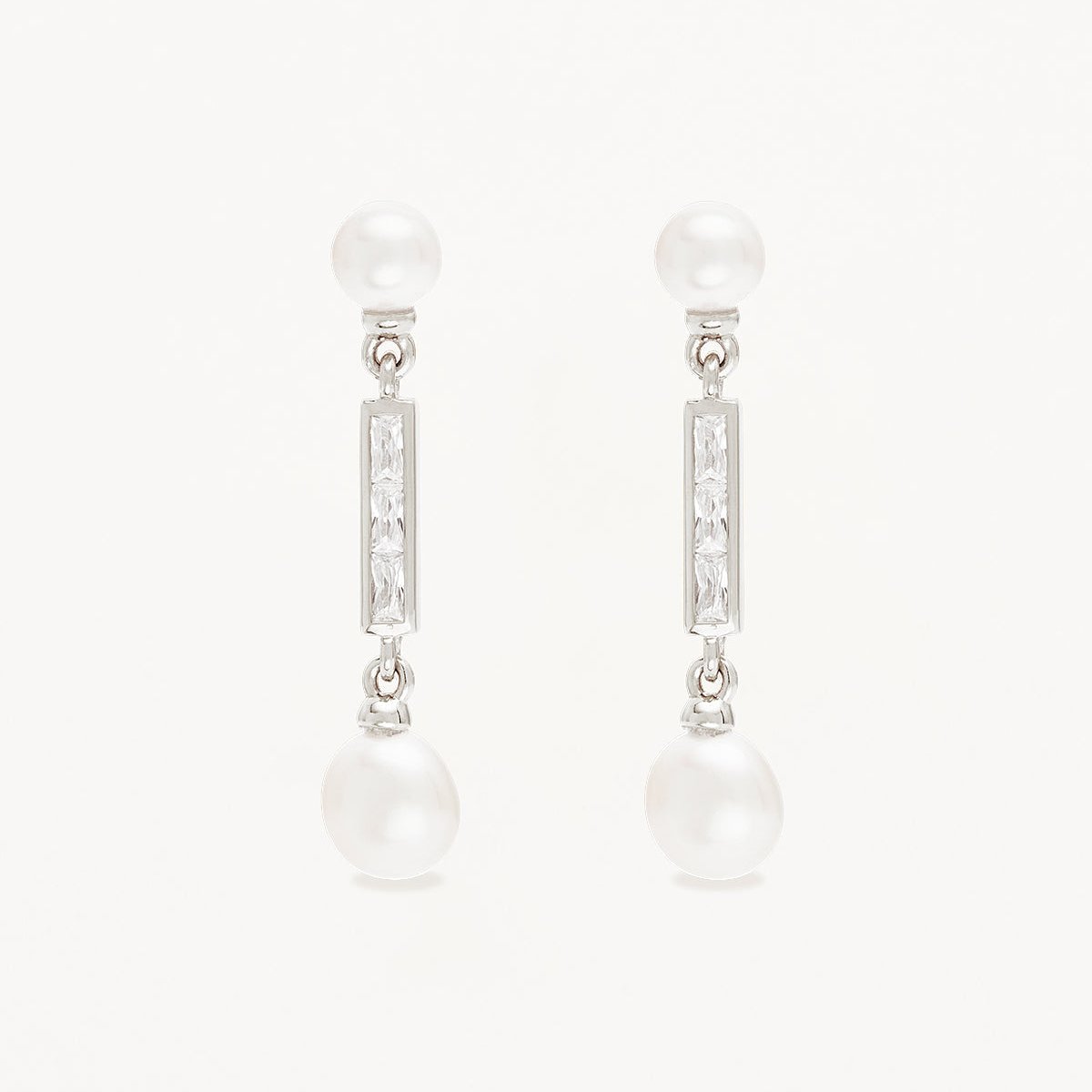 By Charlotte Breathe Pearl Drop Earrings, Gold or Silver