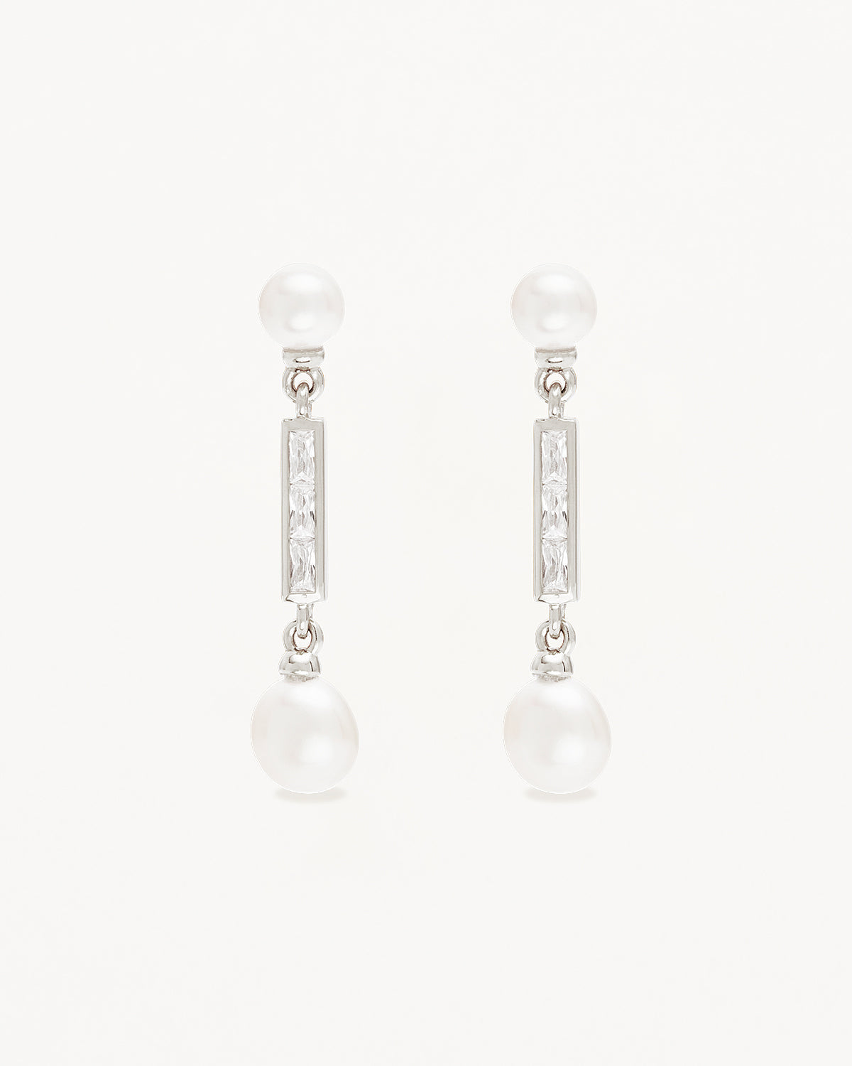 By Charlotte Breathe Pearl Drop Earrings, Gold or Silver