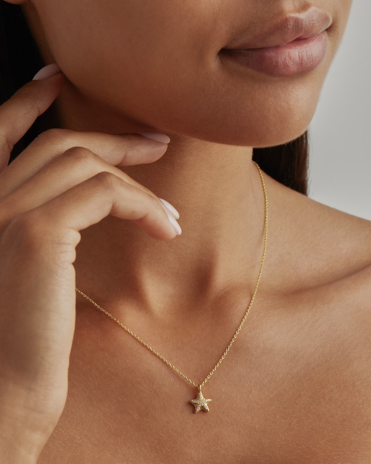 By Charlotte By the Sea Starfish Necklace, Gold