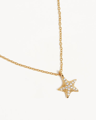 By Charlotte By the Sea Starfish Necklace, Gold