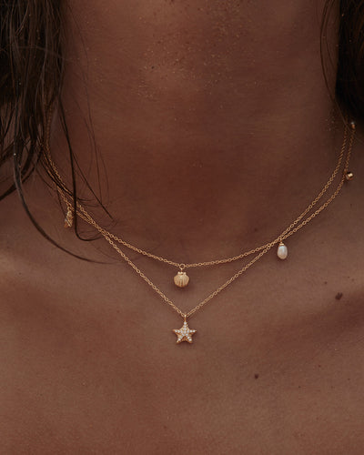 By Charlotte By the Sea Starfish Necklace, Gold