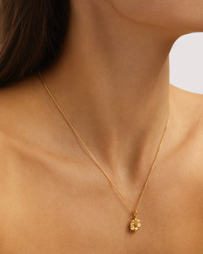 By Charlotte Birth Flower Necklace Cosmos - October, Gold
