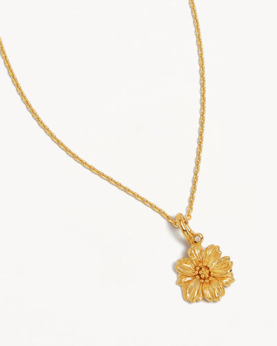 By Charlotte Birth Flower Necklace Cosmos - October, Gold