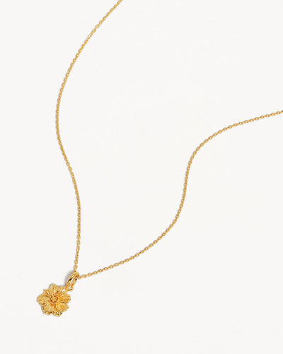 By Charlotte Birth Flower Necklace Cosmos - October, Gold