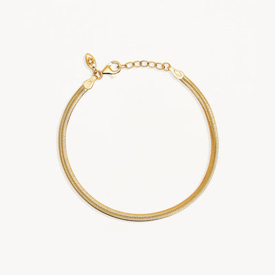 By Charlotte Herringbone Chain Bracelet, Gold or Silver