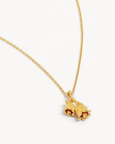 By Charlotte Birth Flower Necklace Lily of the Valley - May, Gold