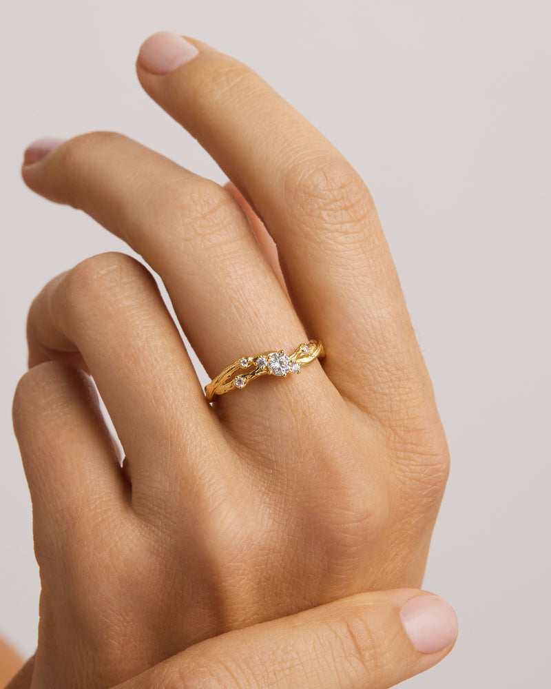 By Charlotte No Rain No Flowers Ring, Gold