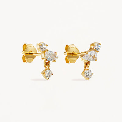 By Charlotte No Rain No Flowers Stud Earrings, Gold