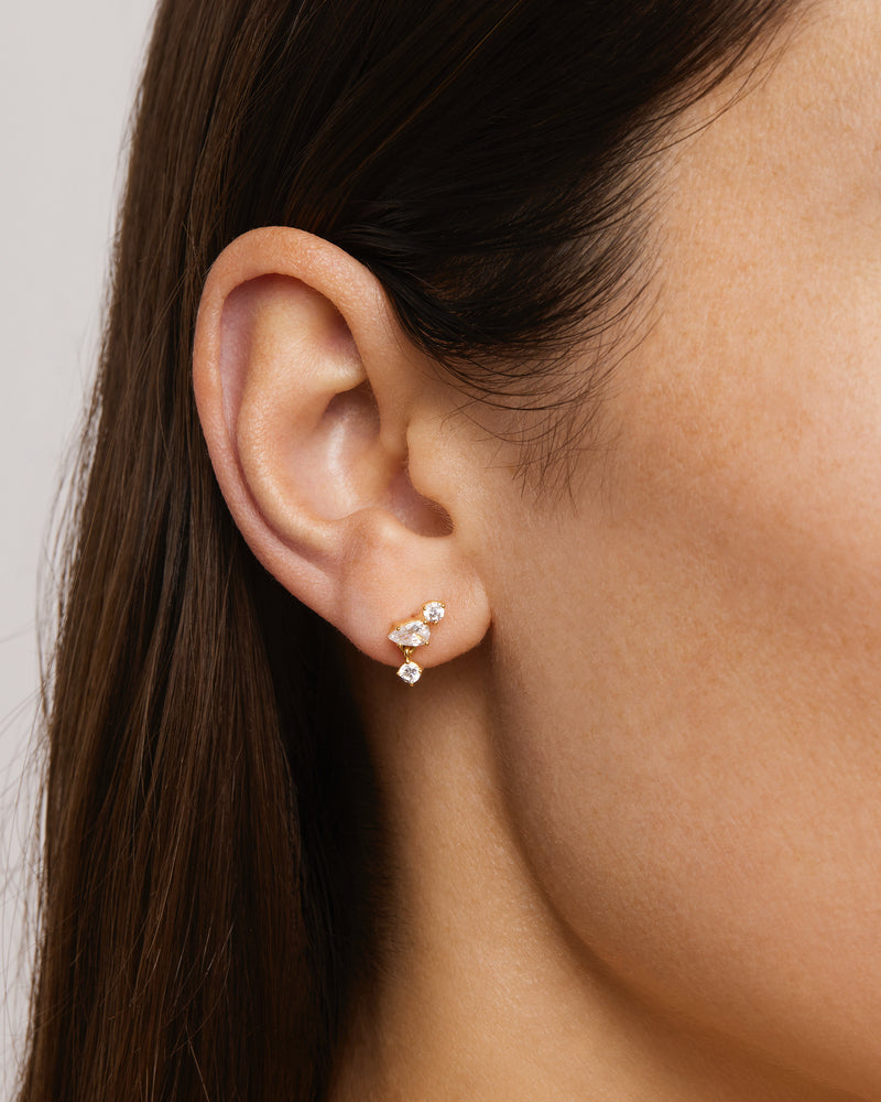 By Charlotte No Rain No Flowers Stud Earrings, Gold