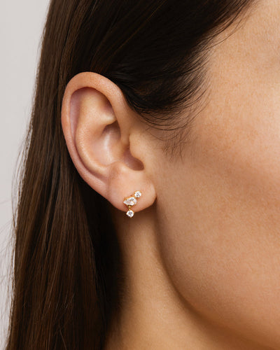 By Charlotte No Rain No Flowers Stud Earrings, Gold