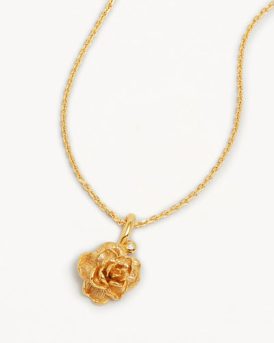 By Charlotte Birth Flower Necklace Rose - June, Gold