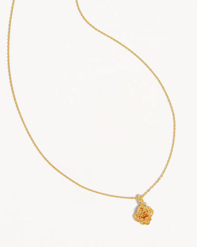 By Charlotte Birth Flower Necklace Rose - June, Gold