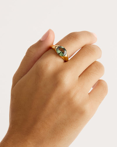 By Charlotte Sacred Jewel Ring - Forest, Gold
