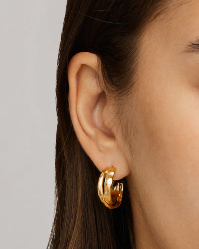By Charlotte Shield Hoop Earrings, Gold