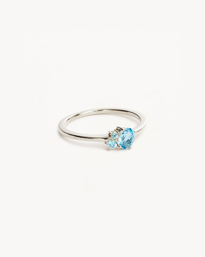 By Charlotte Kindred March Birthstone Ring, Gold or Silver
