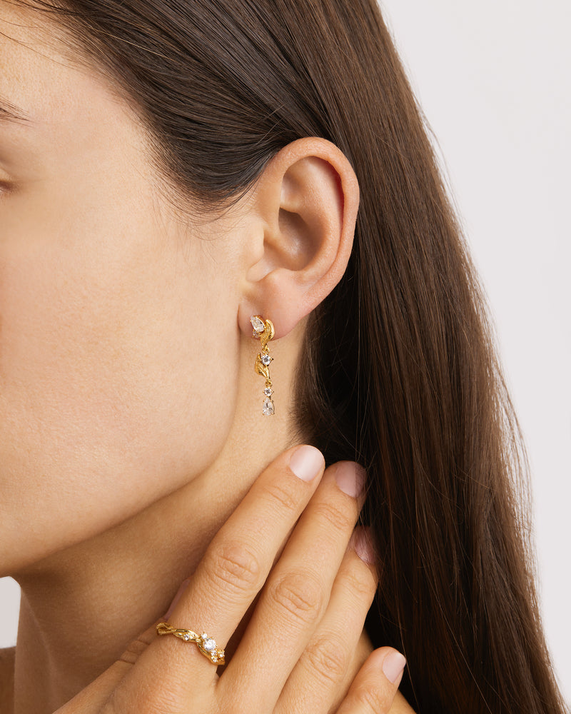 By Charlotte Through The Seasons Drop Earrings, Gold