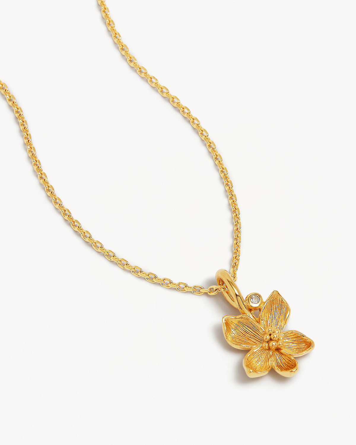 By Charlotte Birth Flower Necklace Violet - February, Gold