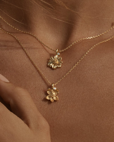 By Charlotte Birth Flower Necklace Violet - February, Gold