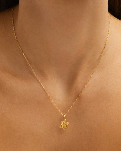 By Charlotte Birth Flower Necklace Water Lily - July, Gold
