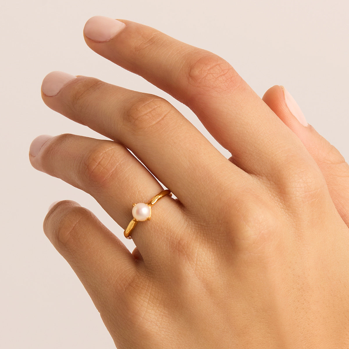 By Charlotte Endless Grace Pearl Ring, Gold