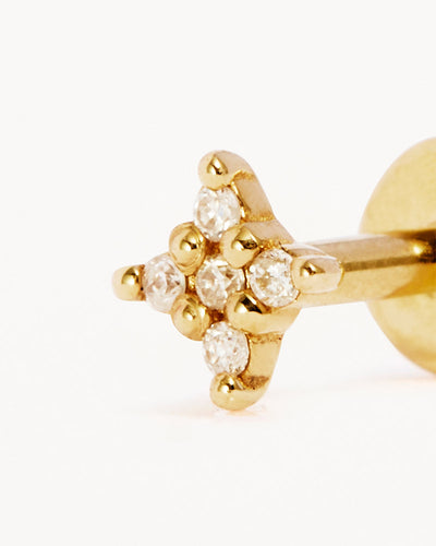 By Charlotte 14k Gold Diamond Sacred Cartilage Single Flatback Earring