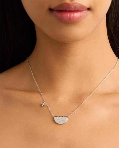 By Charlotte Live in Light Lotus Necklace, Silver
