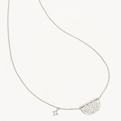 By Charlotte Live in Light Lotus Necklace, Silver