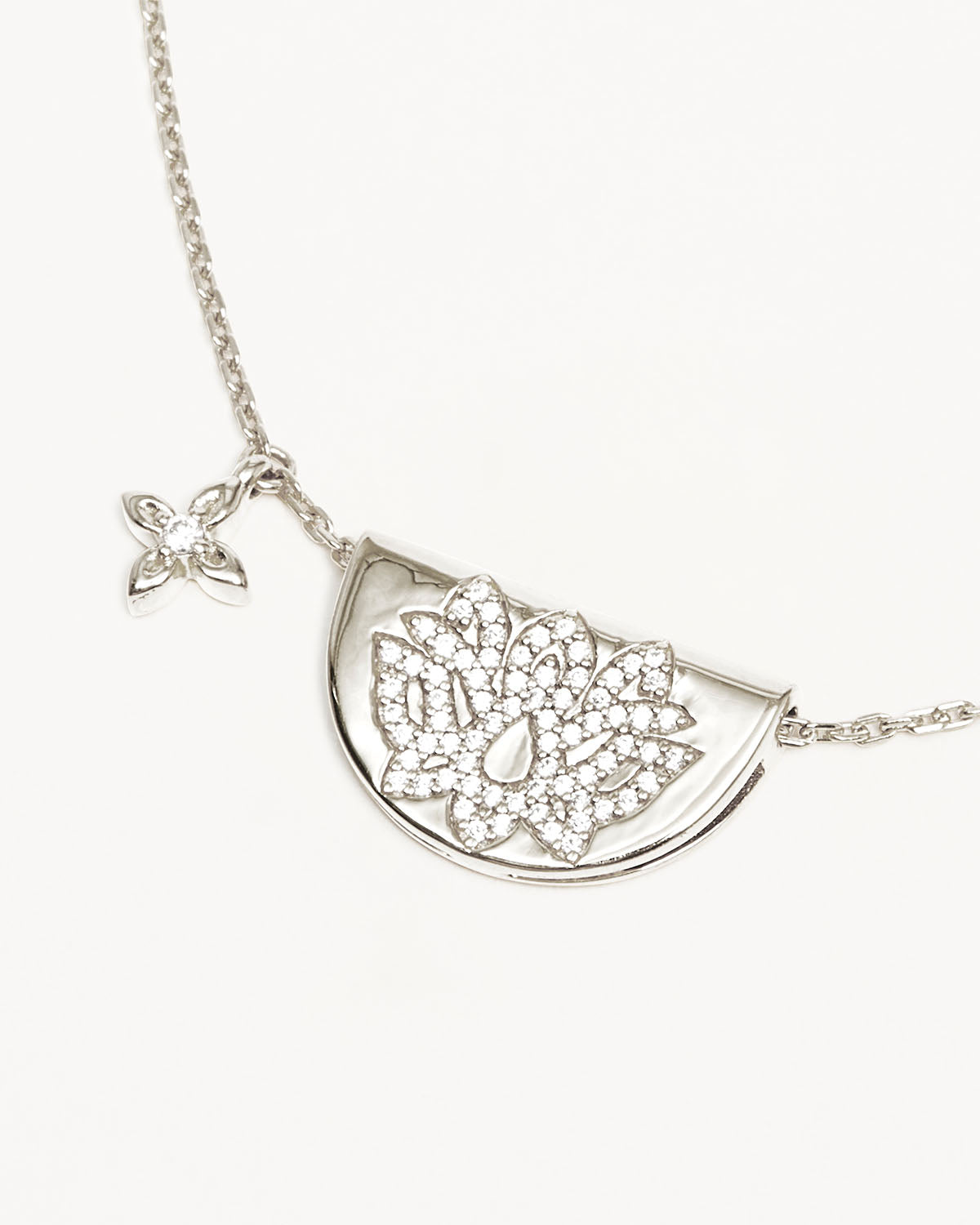 By Charlotte Live in Light Lotus Necklace, Silver