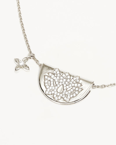 By Charlotte Live in Light Lotus Necklace, Silver