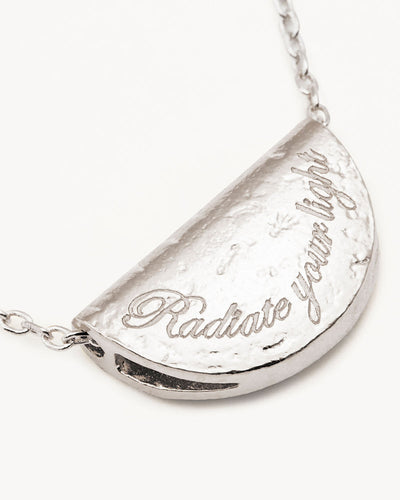By Charlotte Lotus Birthstone Necklace (October - Tourmaline), Silver