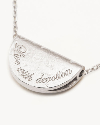 By Charlotte Lotus Birthstone Necklace (September - Sapphire), Silver