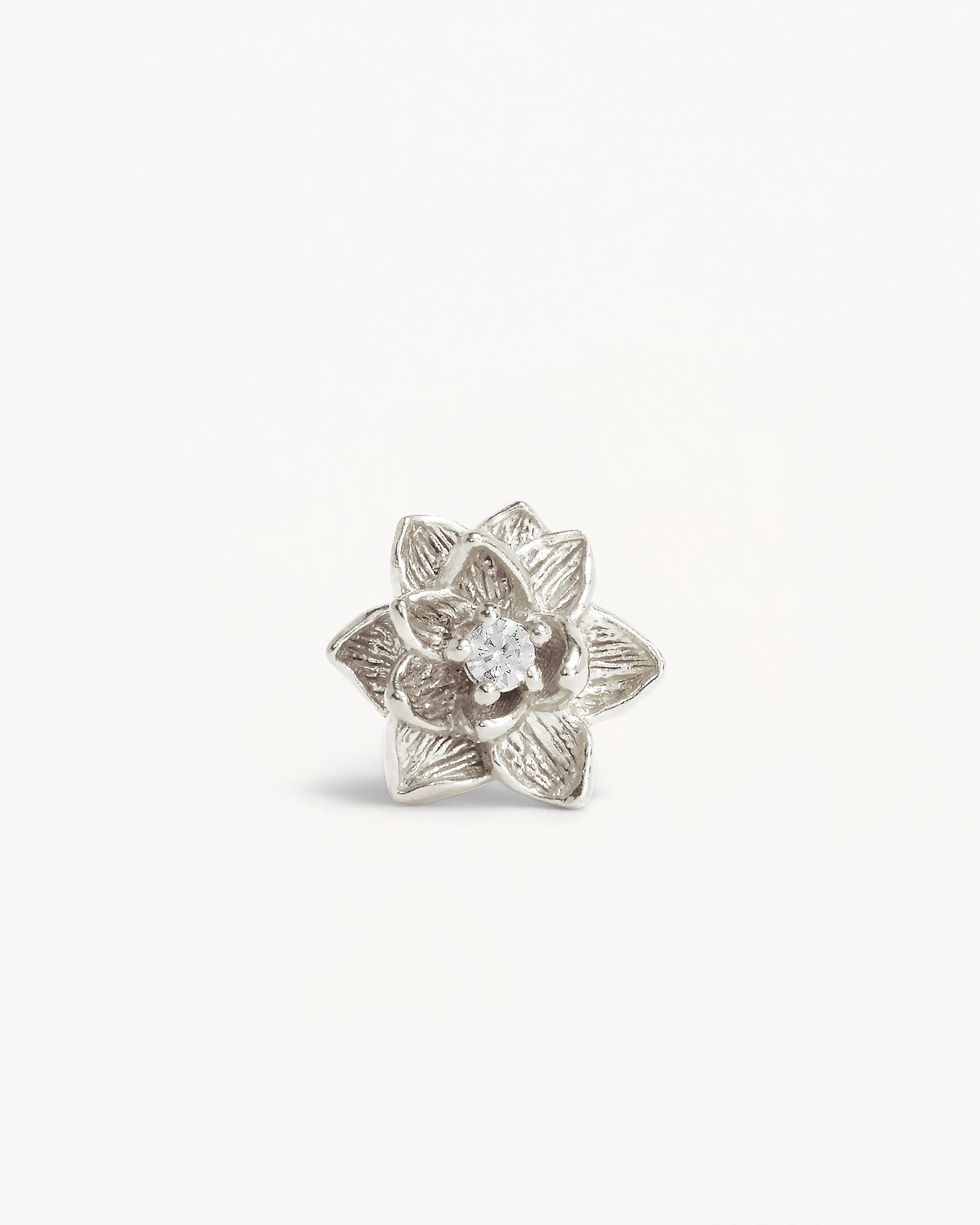 By Charlotte Bloom Within Lotus Stud Earrings, Silver