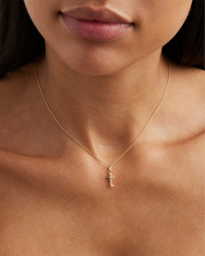 By Charlotte 9k Gold Key To My Heart Lab-Grown Diamond Pendant