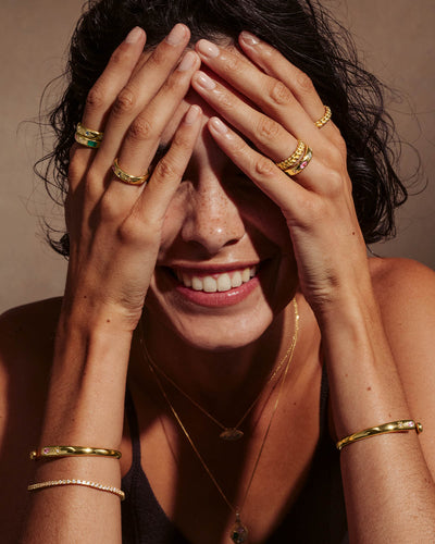 By Charlotte Connect to the Universe Cuff, Gold