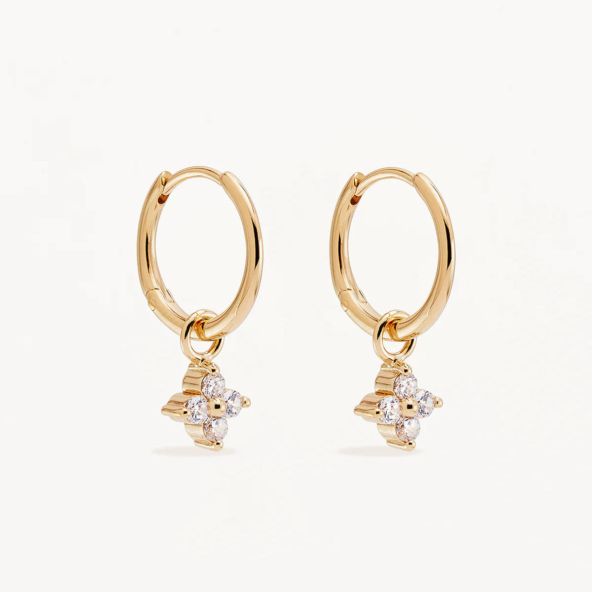 By Charlotte Crystal Bloom Hoops, Gold