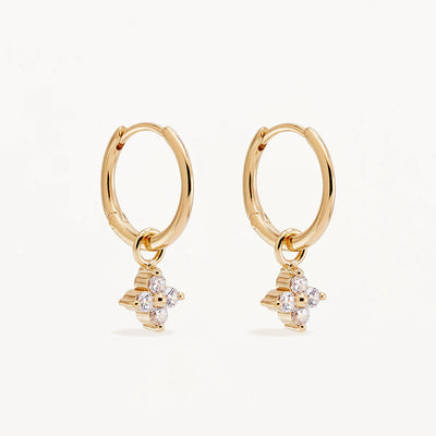 By Charlotte Crystal Bloom Hoops, Gold