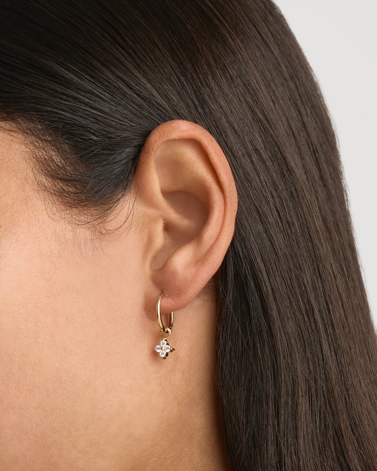 By Charlotte Crystal Bloom Hoops, Gold