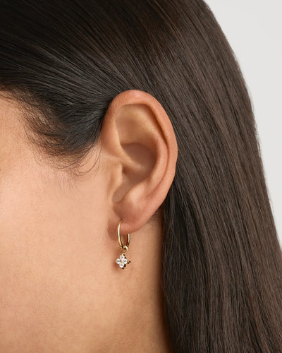 By Charlotte Crystal Bloom Hoops, Gold