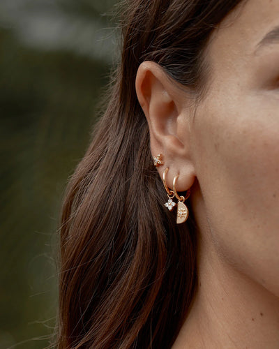 By Charlotte Crystal Bloom Hoops, Gold