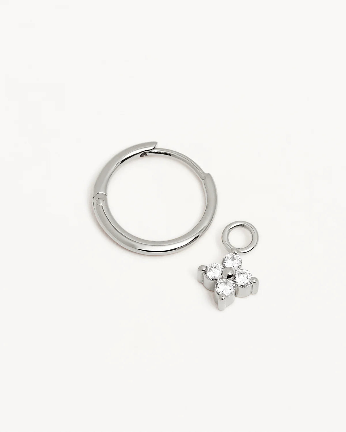 By Charlotte Crystal Bloom Hoops, Silver