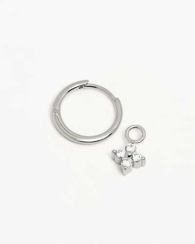 By Charlotte Crystal Bloom Hoops, Silver