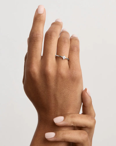 By Charlotte Crystal Bloom Ring, Silver