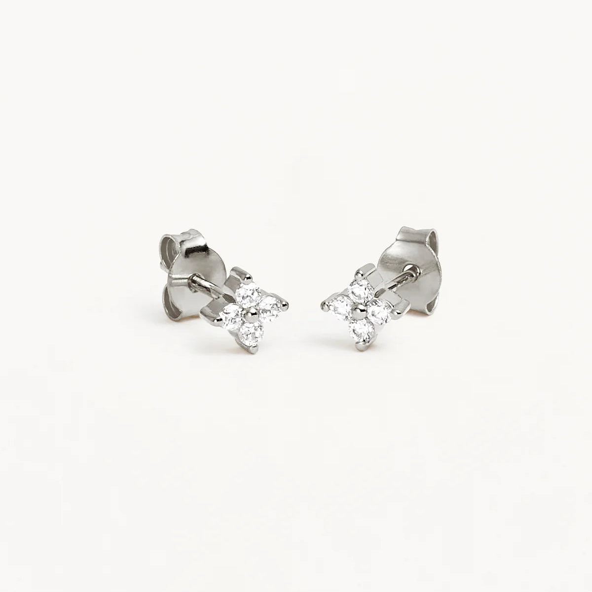 By Charlotte Crystal Bloom Stud Earrings, Silver